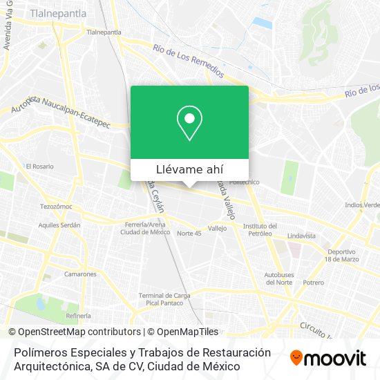 Mapa de Polímeros Especiales y Trabajos de Restauración Arquitectónica, SA de CV