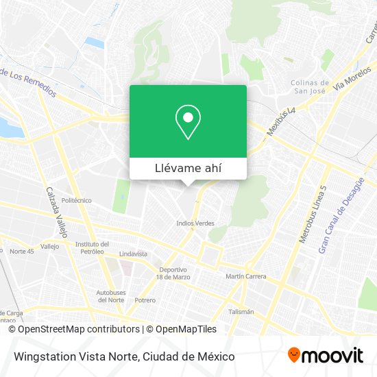 Mapa de Wingstation Vista Norte