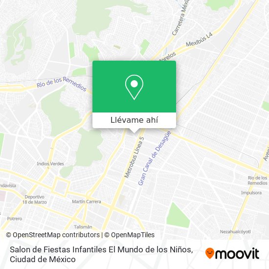 Mapa de Salon de Fiestas Infantiles El Mundo de los Niños