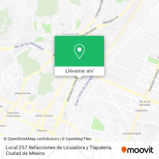 Mapa de Local 257 Refacciones de Licuadora y Tlapaleria