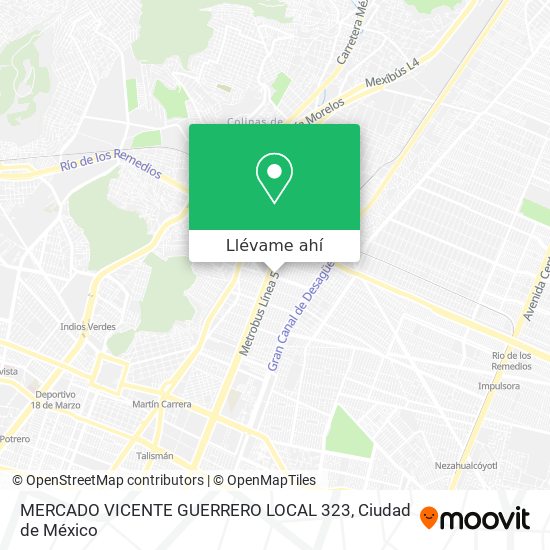 Mapa de MERCADO VICENTE GUERRERO LOCAL 323