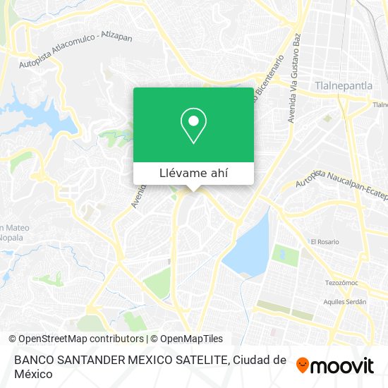 Mapa de BANCO SANTANDER MEXICO SATELITE