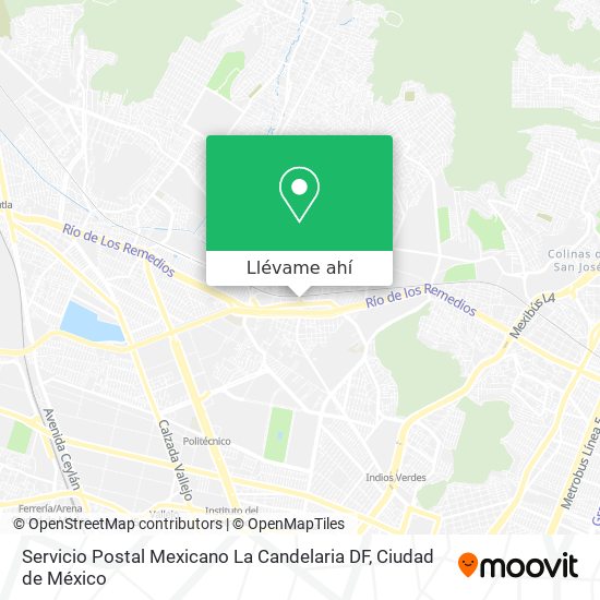 Mapa de Servicio Postal Mexicano La Candelaria DF