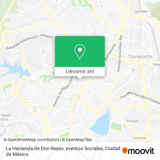 Mapa de La Hacienda de Don Reyes, eventos Sociales
