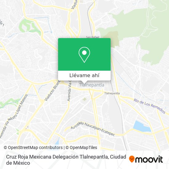 Mapa de Cruz Roja Mexicana Delegación Tlalnepantla
