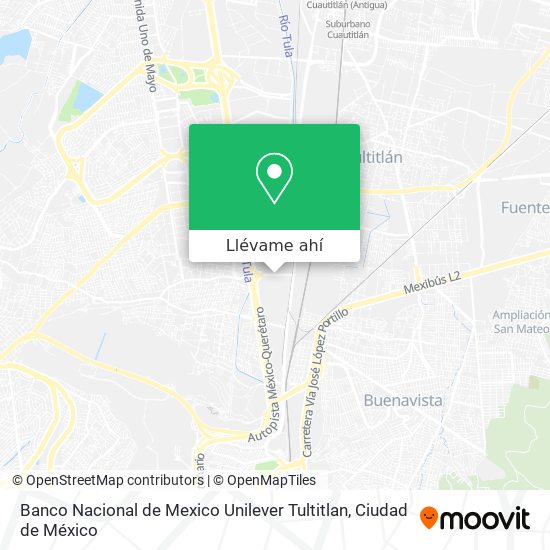 Mapa de Banco Nacional de Mexico Unilever Tultitlan