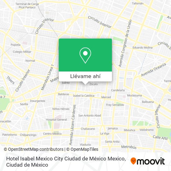 Mapa de Hotel Isabel Mexico City Ciudad de México Mexico