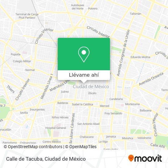 Mapa de Calle de Tacuba