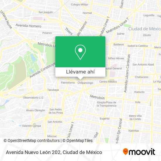 Mapa de Avenida Nuevo León 202