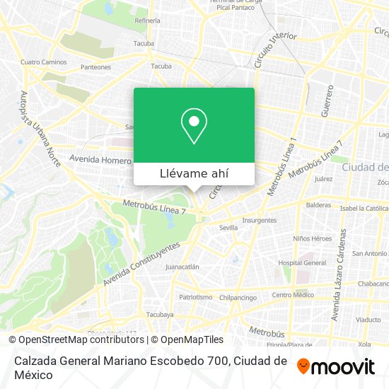 Mapa de Calzada General Mariano Escobedo 700
