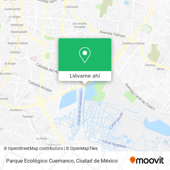 Mapa de Parque Ecológico Cuemanco