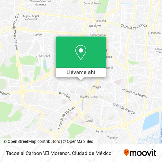 Mapa de Tacos al Carbon \El Moreno\