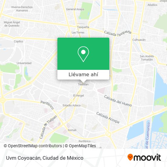 Mapa de Uvm Coyoacán