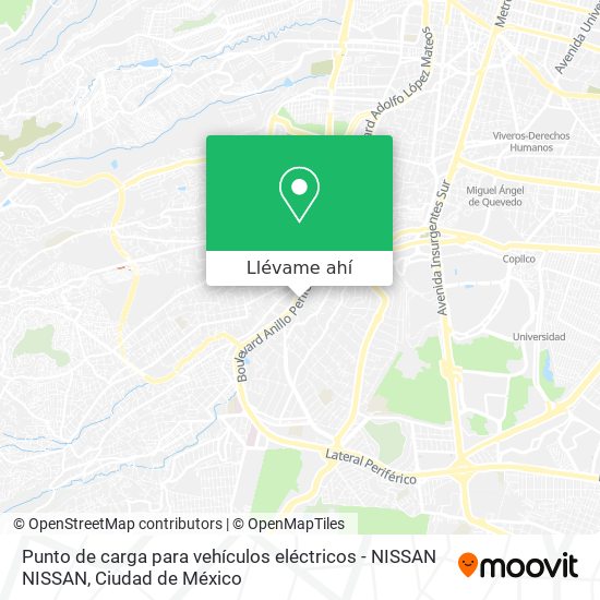 Mapa de Punto de carga para vehículos eléctricos - NISSAN NISSAN
