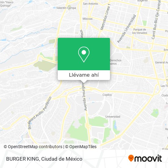 Mapa de BURGER KING