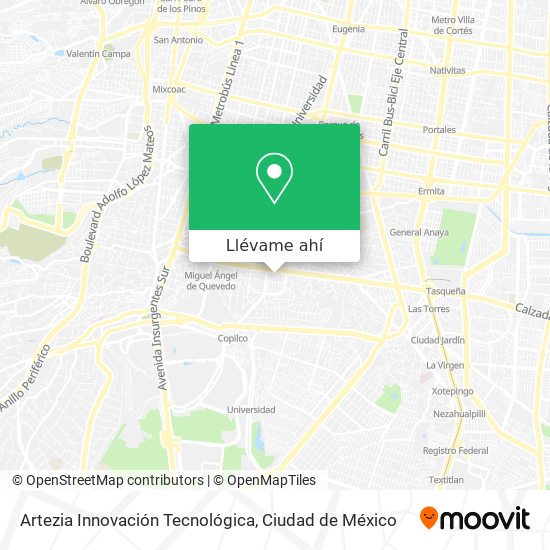 Mapa de Artezia Innovación Tecnológica