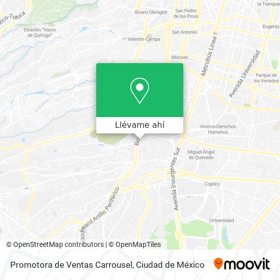 Mapa de Promotora de Ventas Carrousel