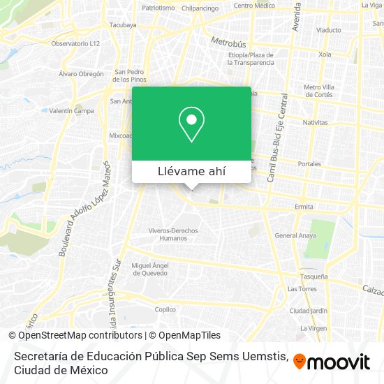 Mapa de Secretaría de Educación Pública Sep Sems Uemstis