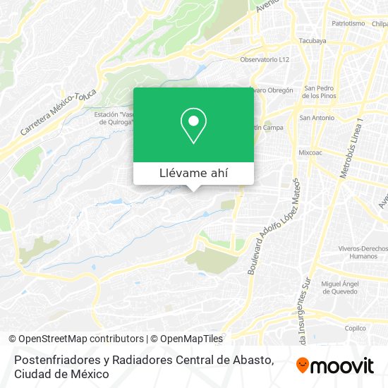 Mapa de Postenfriadores y Radiadores Central de Abasto