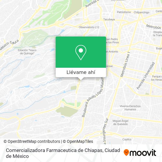 Mapa de Comercializadora Farmaceutica de Chiapas