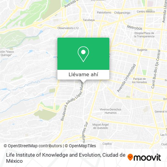 Mapa de Life Institute of Knowledge and Evolution