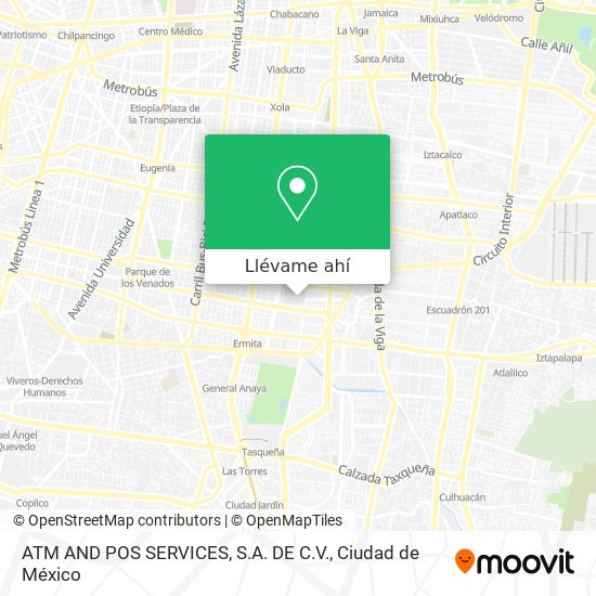 Mapa de ATM AND POS SERVICES, S.A. DE C.V.