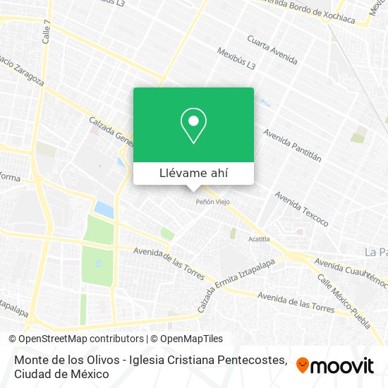 Mapa de Monte de los Olivos - Iglesia Cristiana Pentecostes