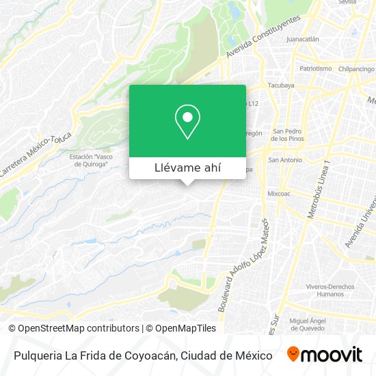 Mapa de Pulqueria La Frida de Coyoacán