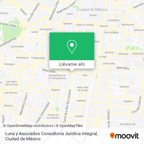 Mapa de Luna y Asociados Consultoría Jurídica Integral