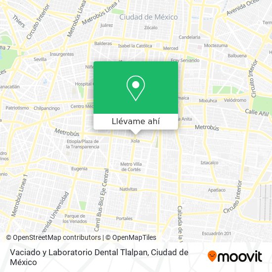 Mapa de Vaciado y Laboratorio Dental Tlalpan