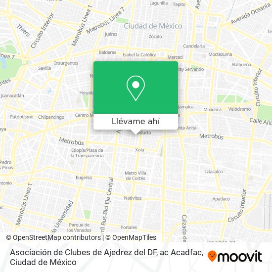 Mapa de Asociación de Clubes de Ajedrez del DF, ac Acadfac