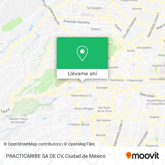 Mapa de PRACTICARIBE SA DE CV