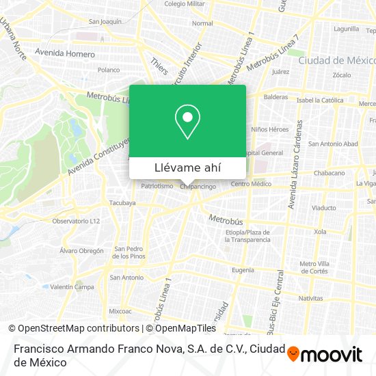 Mapa de Francisco Armando Franco Nova, S.A. de C.V.