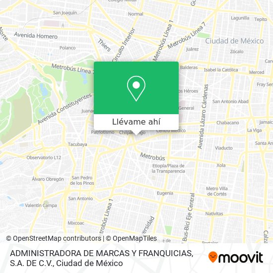 Mapa de ADMINISTRADORA DE MARCAS Y FRANQUICIAS, S.A. DE C.V.
