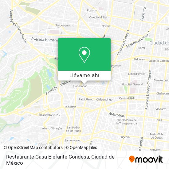 Mapa de Restaurante Casa Elefante Condesa