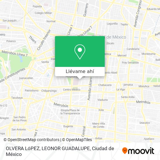 Mapa de OLVERA LóPEZ, LEONOR GUADALUPE