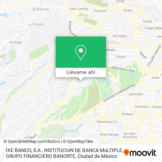 Mapa de IXE BANCO, S.A., INSTITUCIóN DE BANCA MúLTIPLE, GRUPO FINANCIERO BANORTE