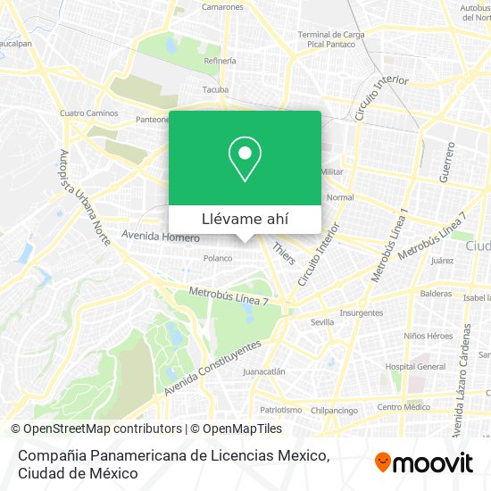 Mapa de Compañia Panamericana de Licencias Mexico