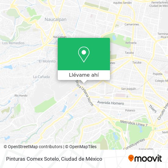 Cómo llegar a Pinturas Comex Sotelo en Naucalpan De Juárez en Autobús o  Metro?