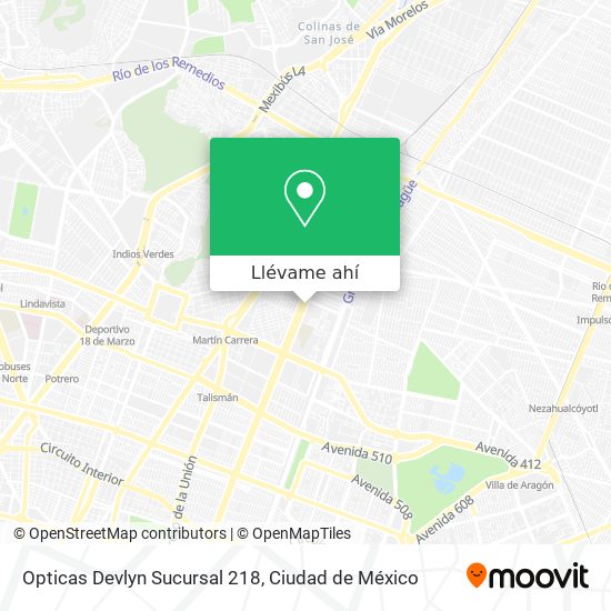 Mapa de Opticas Devlyn Sucursal 218