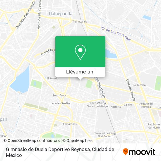 Mapa de Gimnasio de Duela Deportivo Reynosa