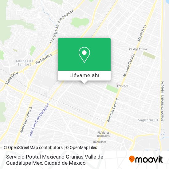 Mapa de Servicio Postal Mexicano Granjas Valle de Guadalupe Mex