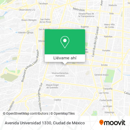 Mapa de Avenida Universidad 1330