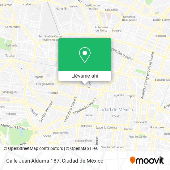 Mapa de Calle Juan Aldama 187
