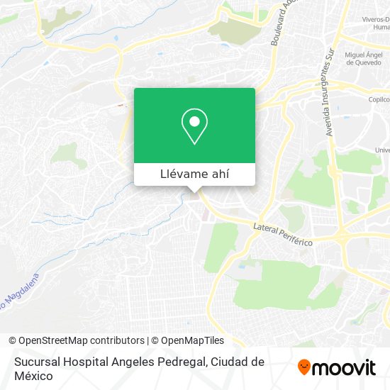 Mapa de Sucursal Hospital Angeles Pedregal