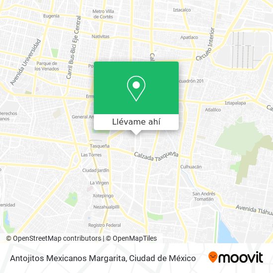 Mapa de Antojitos Mexicanos Margarita