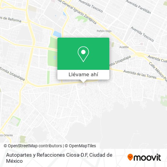 Mapa de Autopartes y Refacciones Ciosa-D.F