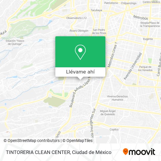 Mapa de TINTORERIA CLEAN CENTER