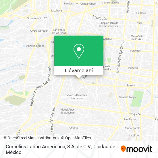 Mapa de Cornelius Latino Americana, S.A. de C.V.