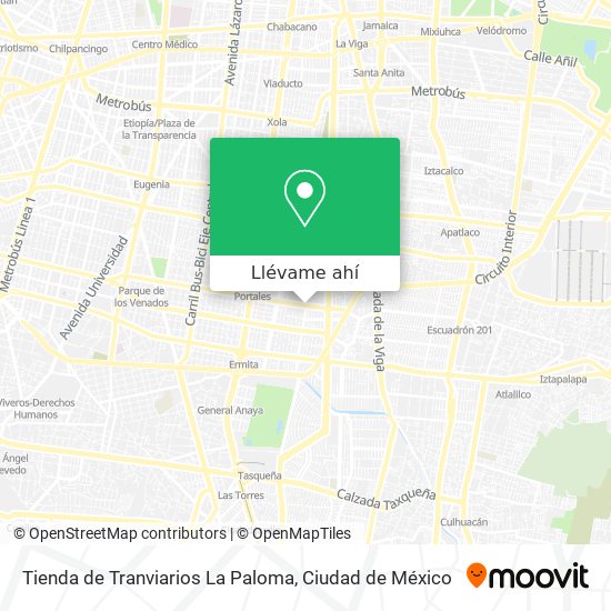 Mapa de Tienda de Tranviarios La Paloma
